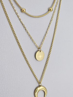 Moon Multilayer  Pendants Necklace1