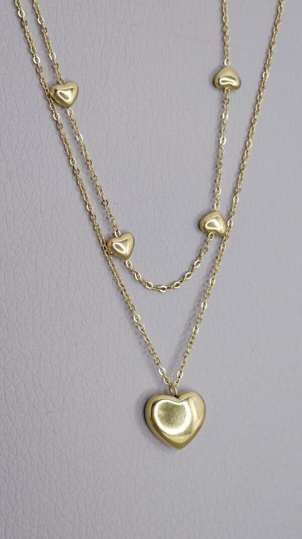 Multilayer Hearts Necklace Gold color1
