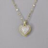 Special Heart Gift With Pearl Necklace Gold color