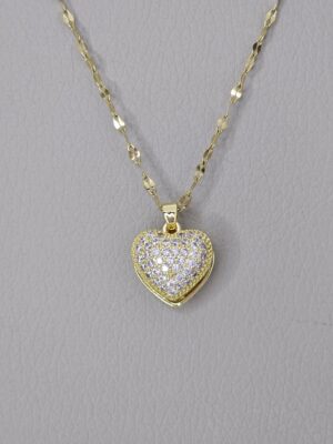 Special Heart Gift With Pearl Necklace Gold color
