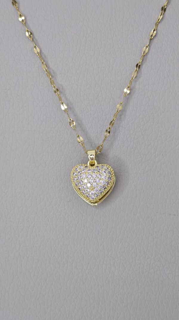 Special Heart Gift With Pearl Necklace Gold color