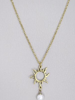 Sun Pearl Necklace Gold Color