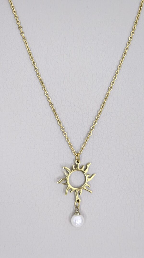 Sun Pearl Necklace Gold Color