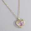 Trend Necklace Pink Heart Gold Color