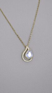 Zircon Water Drop Necklace Gold Color
