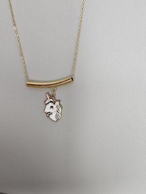 Unicorn Necklace Gold color