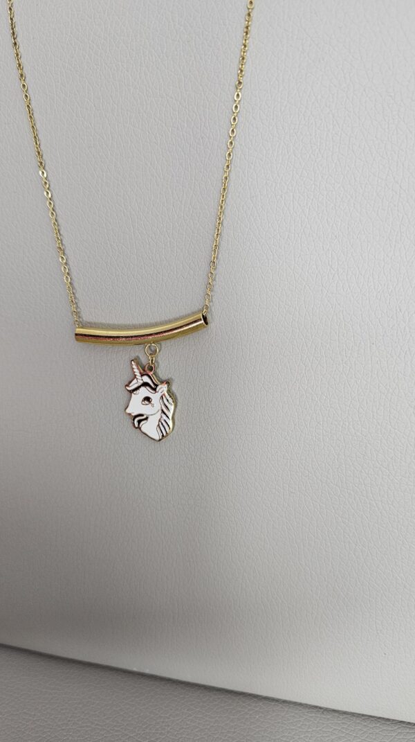 Unicorn Necklace Gold color